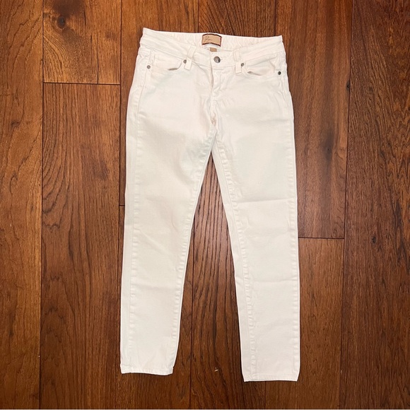 Paige White Low Rise Jeans Cropped Straight Leg - Picture 3 of 12